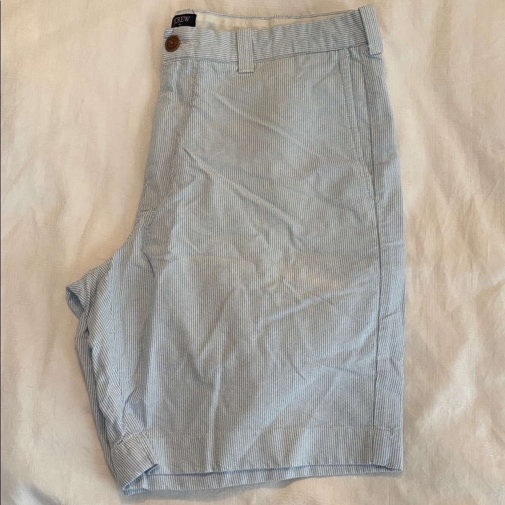 J. Crew Men’s Light Blue Pinstripe Flat Front Shorts